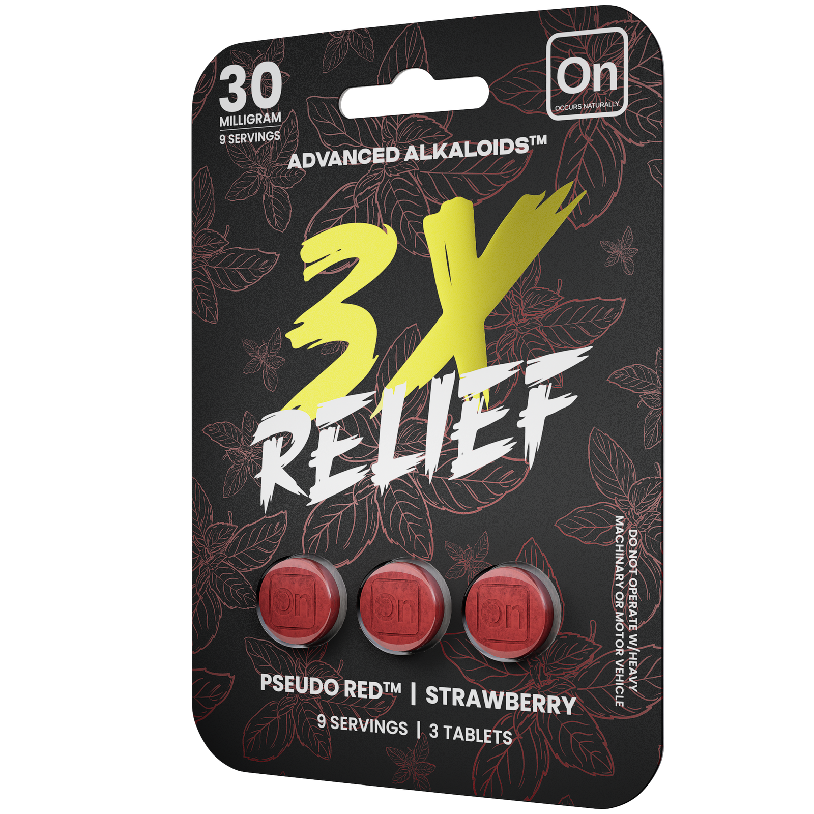 3ct 3x Red Tilted Left Relief 3ct 3x Red Tilted Left Relief