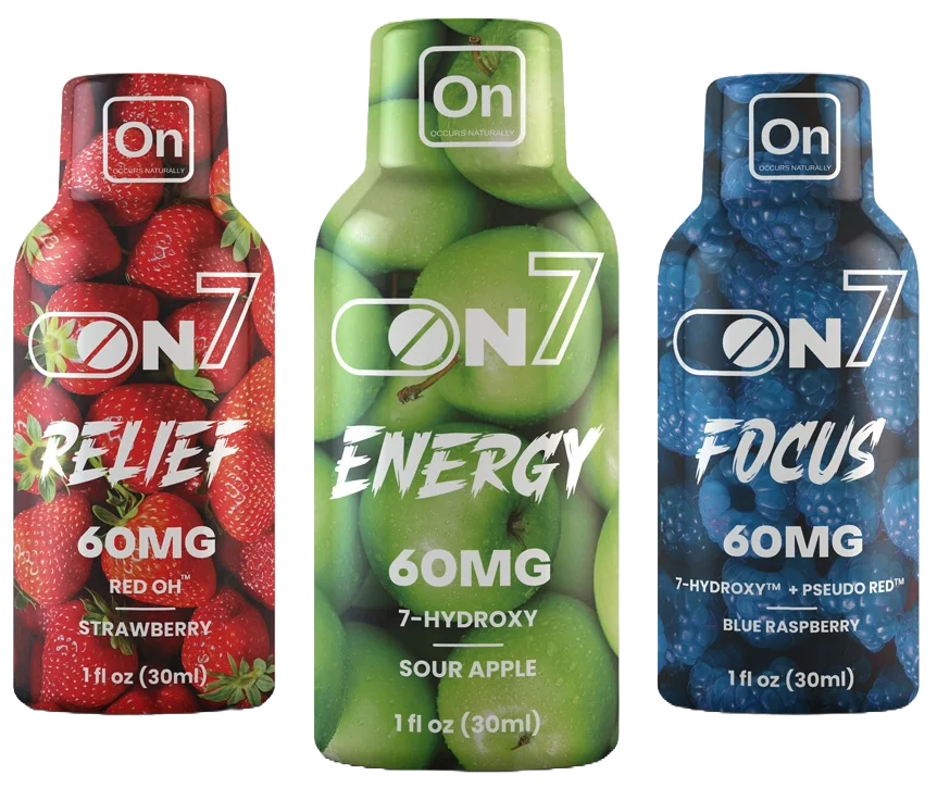 On7 shots trio - 3 Flavours - 3 Effects - 30ml - 1fl oz - front view